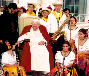 Colombian music band with the Pope